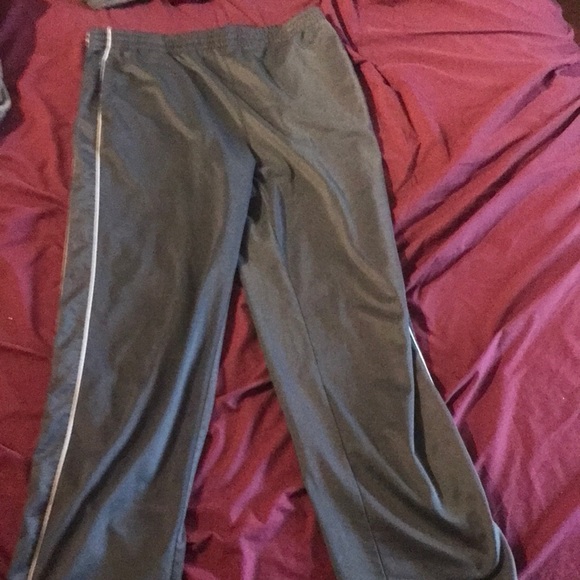 Like New Athletic Works Steel Grey Track Pants with White Stripe - Picture 1 of 3